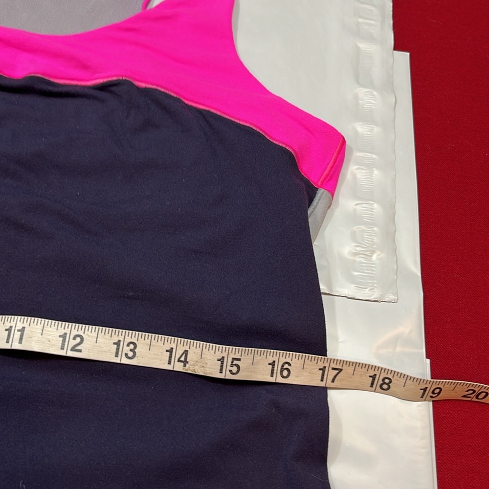 Lululemon First Base TANK TOP, bright Pink BLUE gray SOFT 18”pit to pit Medium M - Picture 4 of 10